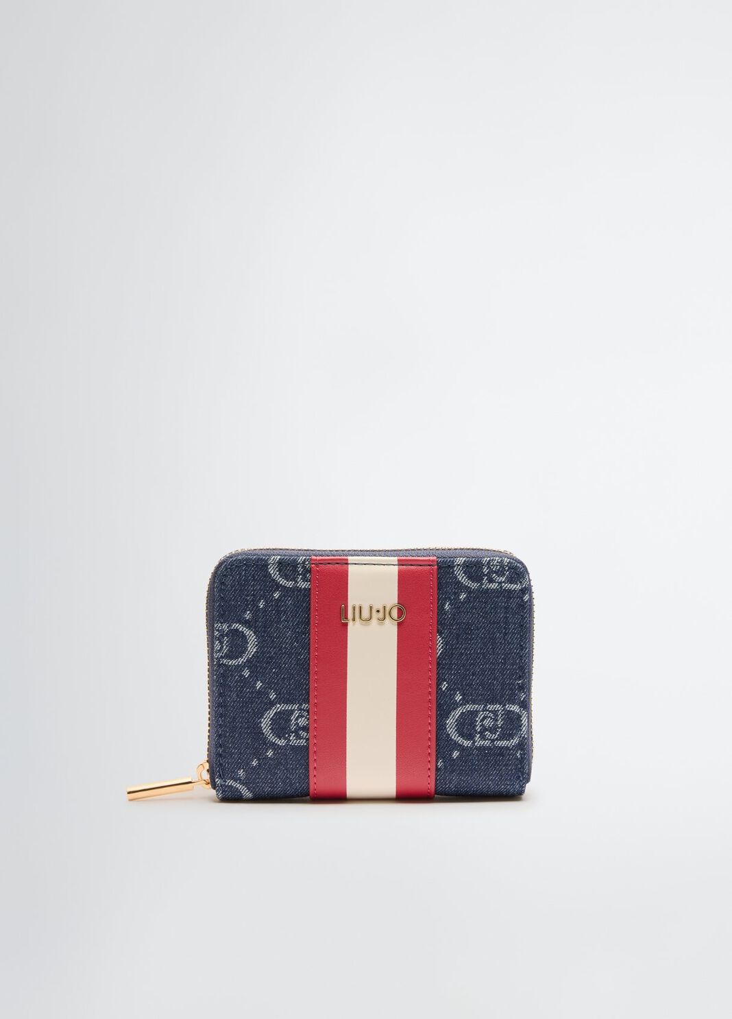 Jacquard zip-around wallet blue denim Liu Jo - large image number 0
