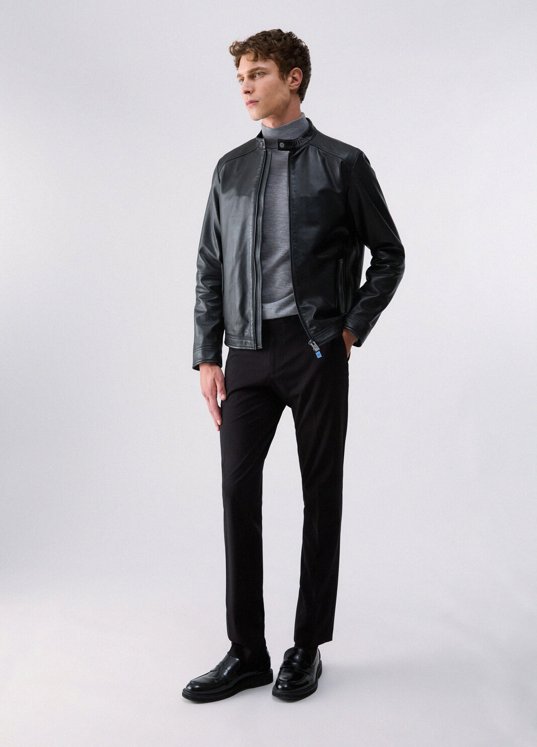 Blouson Biker en Cuir noir Liu Jo - large image number 5
