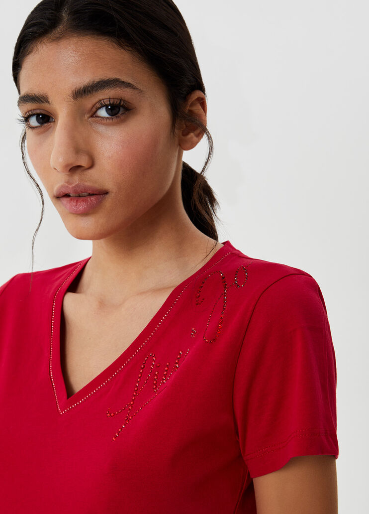 T-shirt with logo Cherry Red Liu Jo - large image number 2