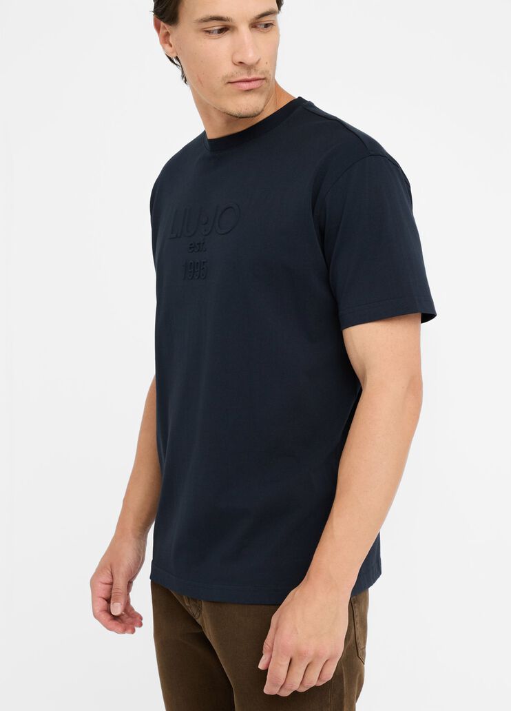 Cotton T-shirt with logo dark blue Liu Jo - medium Cotton T-shirt with logo dark blue Liu Jo - medium