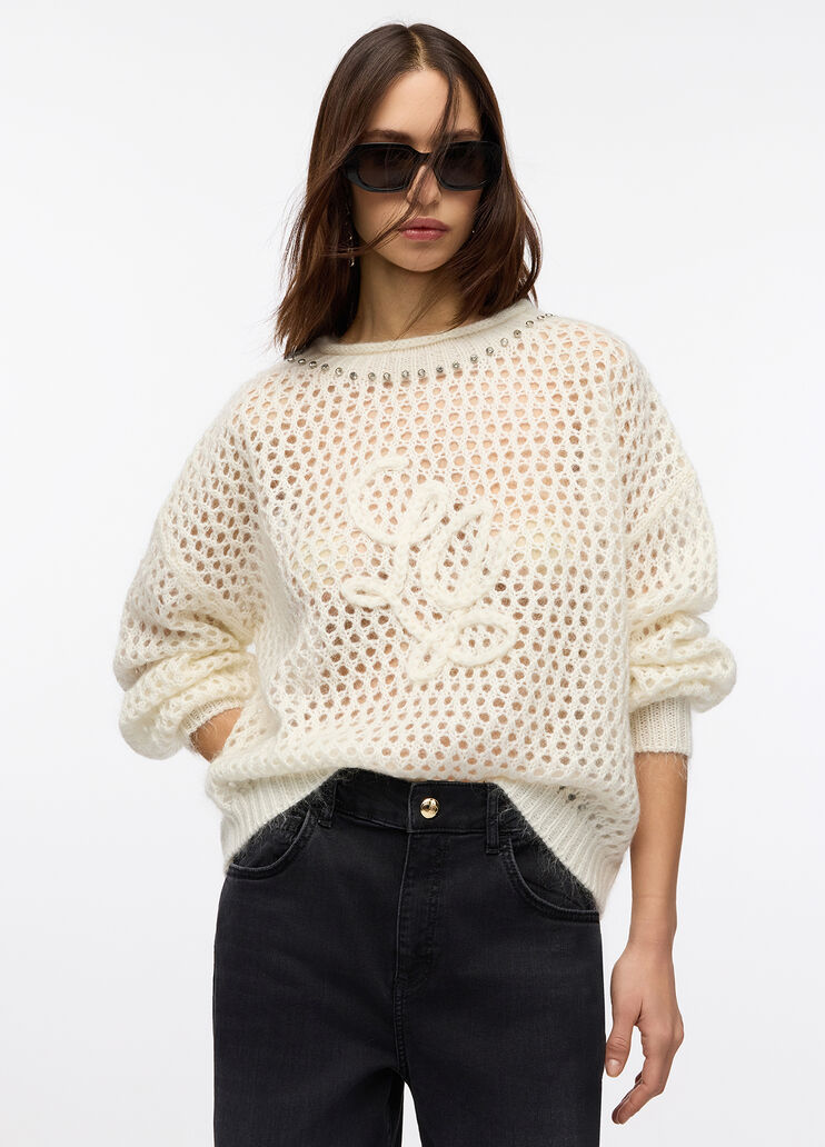 Pull en laine et mohair blanc laine Liu Jo - large image number 2