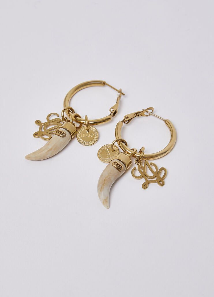 Hoop earrings with charm white Liu Jo - medium