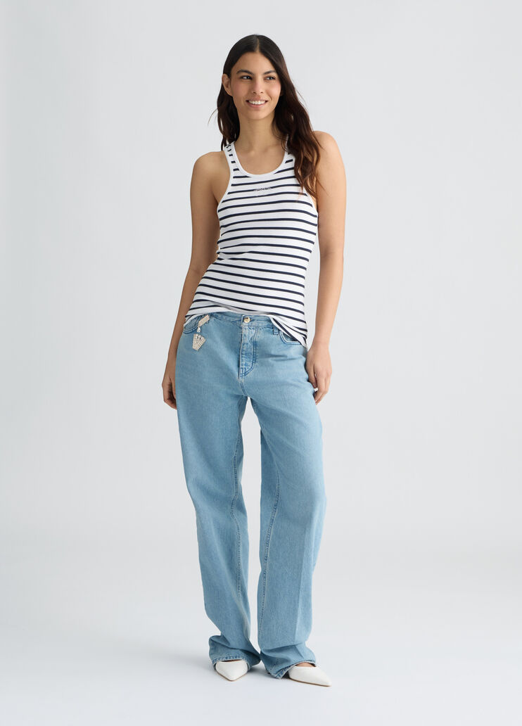 White striped top white/blue Liu Jo - medium White striped top white/blue Liu Jo - medium