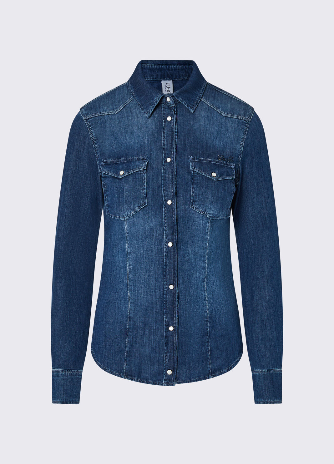 Denim shirt with embroidery blue denim Liu Jo - large image number 4