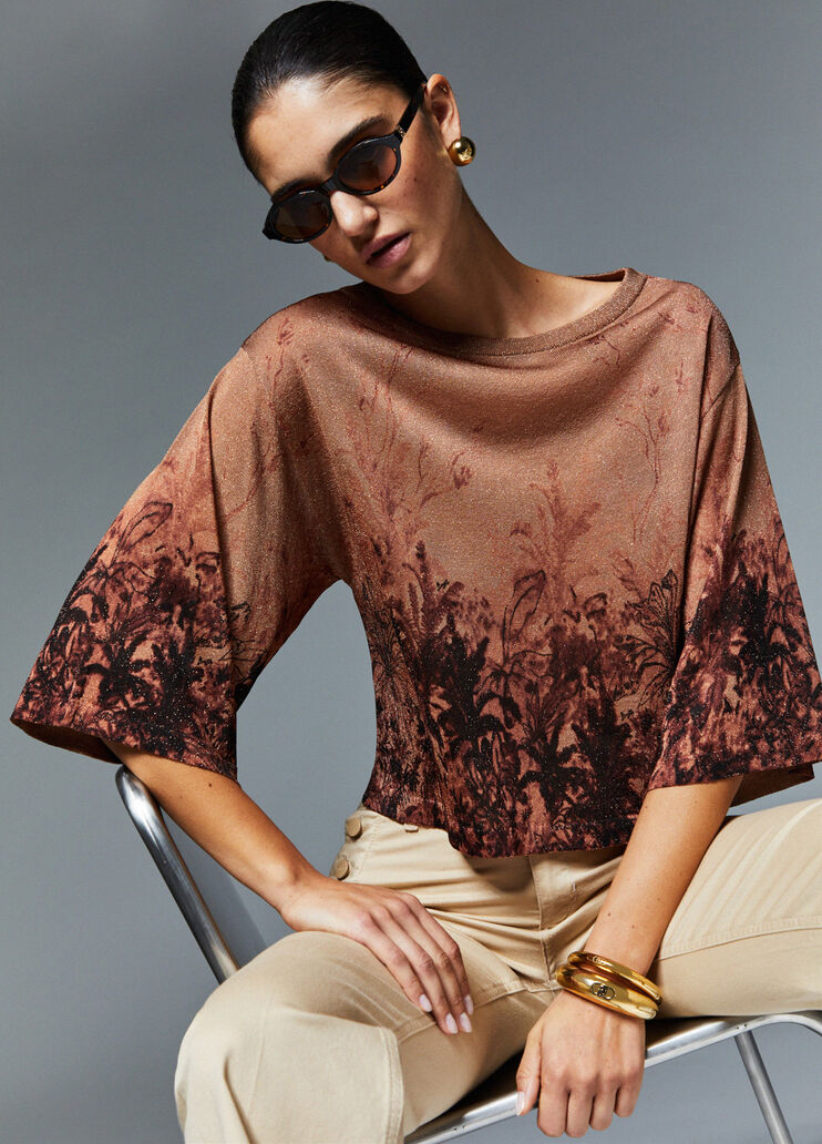 Jersey con estampado marr&oacute;n Liu Jo - medium