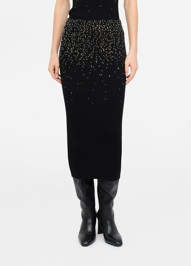 Knit midiskirt with studs black Liu Jo - medium Knit midiskirt with studs black Liu Jo - medium
