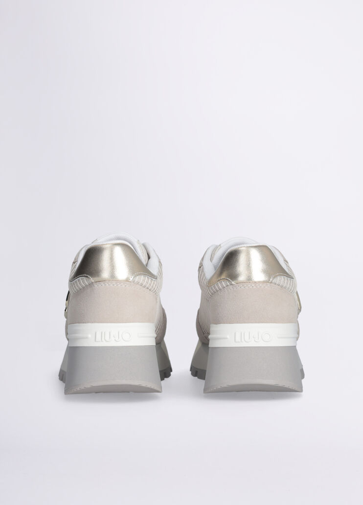 Suede and mesh platform sneakers beige Liu Jo - large image number 6  Suede and mesh platform sneakers beige Liu Jo - large image number 6