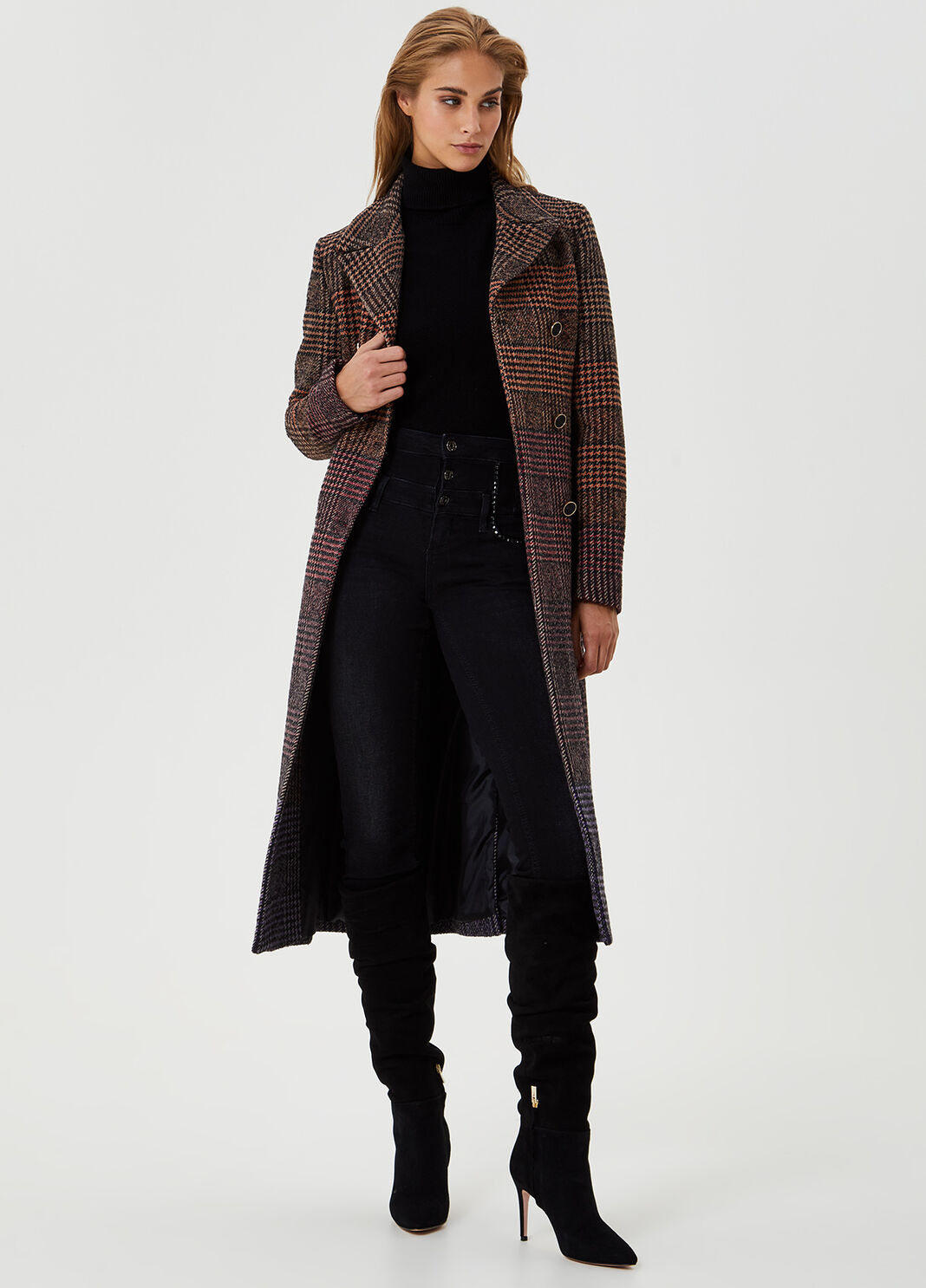 Long coat with belt Grey Liu Jo - large image number 3