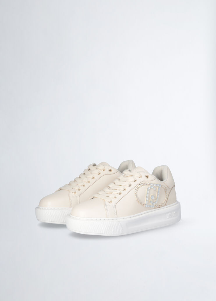 Sneakers with jewel logo beige Liu Jo - large image number 2 Sneakers with jewel logo beige Liu Jo - large image number 2