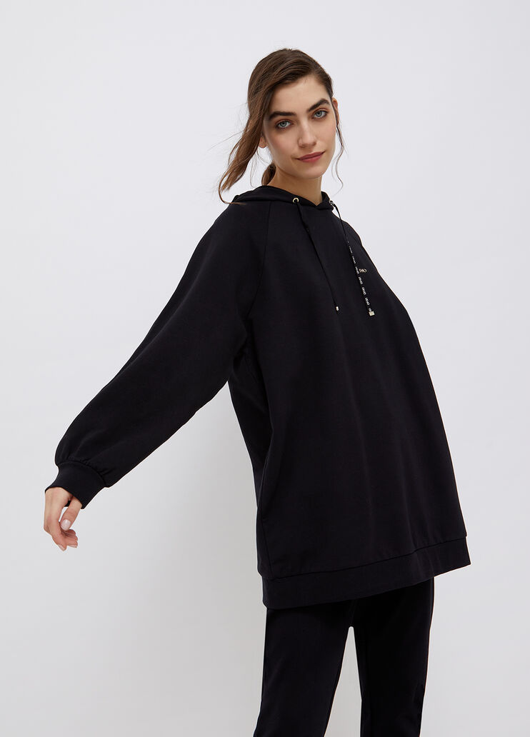 Sudadera ancha con capucha negro Liu Jo - large image number 0