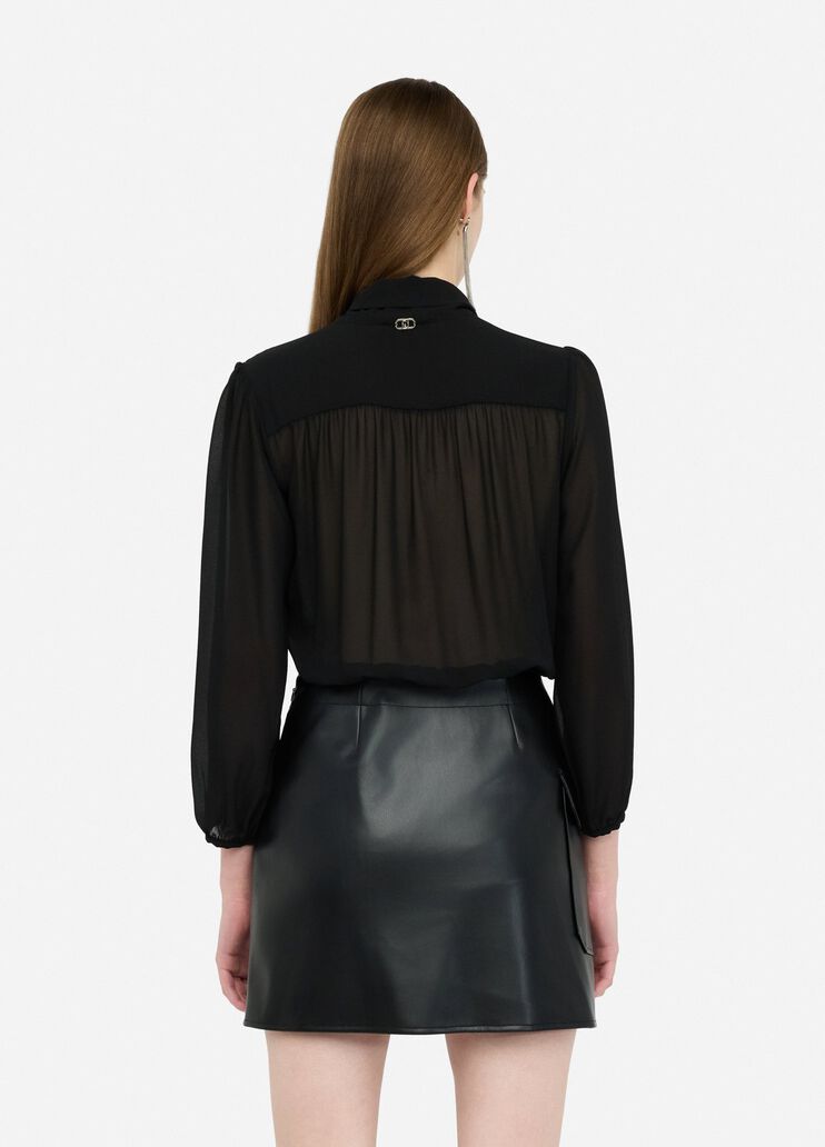 Kurzes Kleid mit Schleife Schwarz Liu Jo - large image number 1 Kurzes Kleid mit Schleife Schwarz Liu Jo - large image number 1