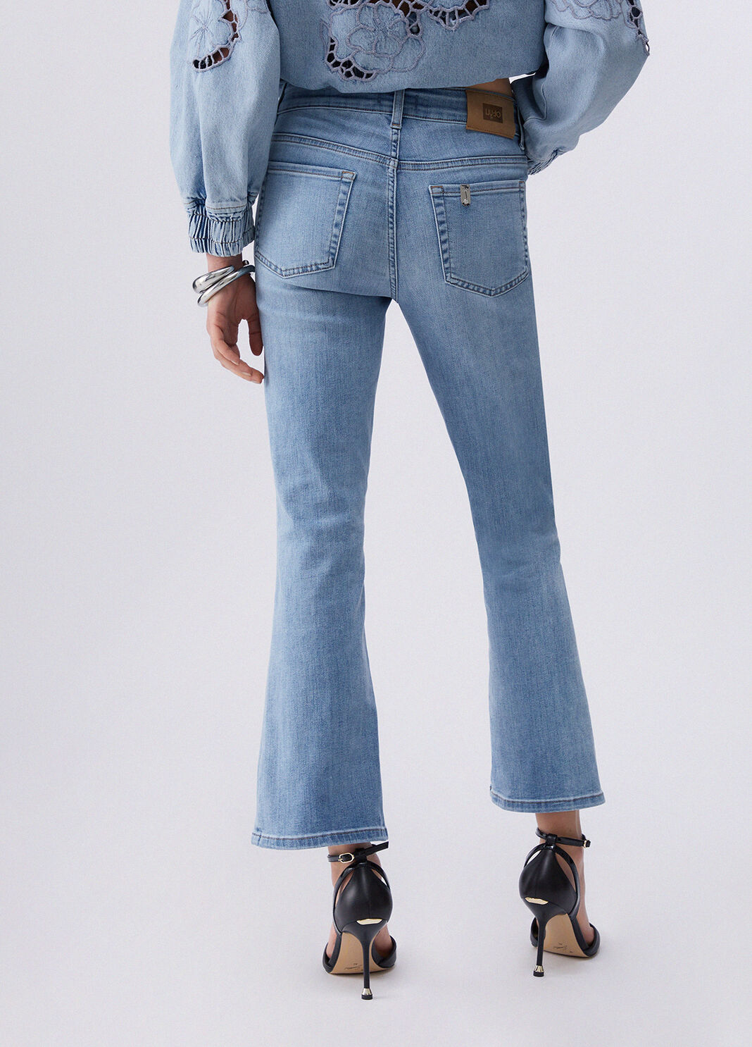 Jean bootcut cropped denim bleu fonc&eacute; Liu Jo - large image number 1