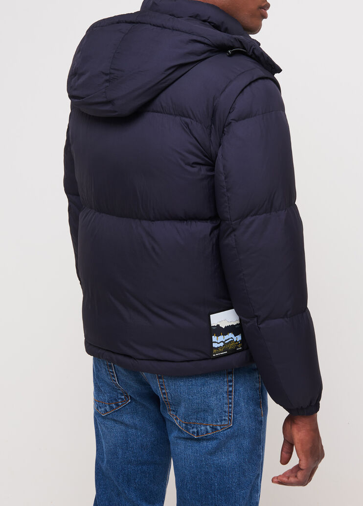 Bomber con cappuccio removibile blu scuro Liu Jo - large image number 1 Bomber con cappuccio removibile blu scuro Liu Jo - large image number 1