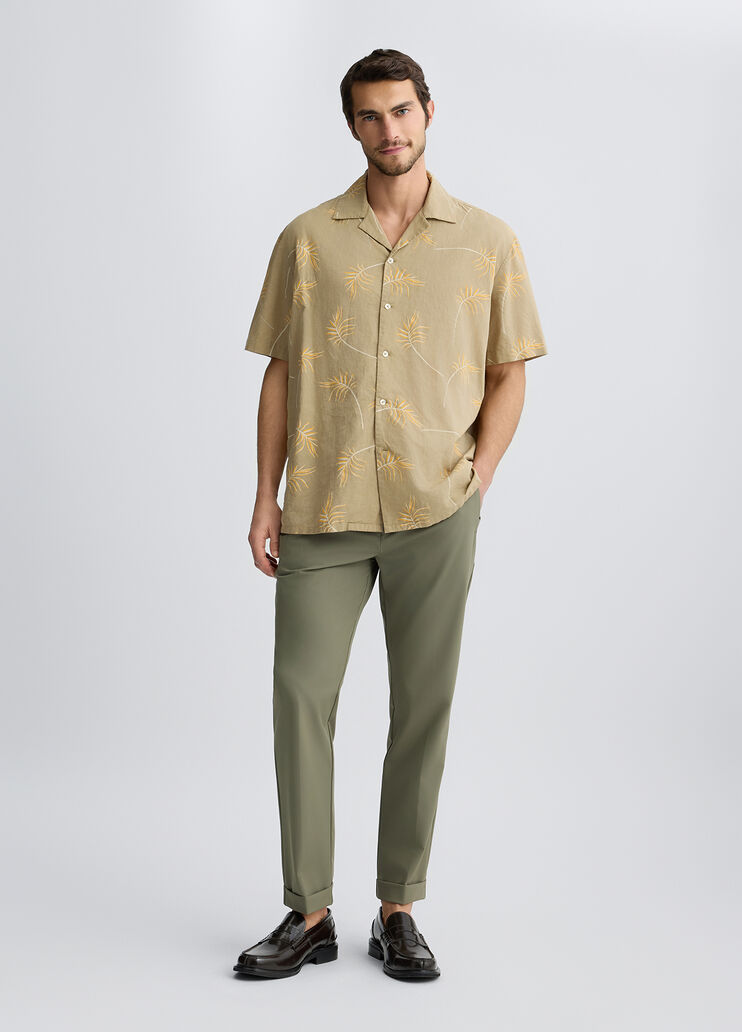 Linen and cotton shirt beige leaf print Liu Jo - large image number 5 Linen and cotton shirt beige leaf print Liu Jo - large image number 5