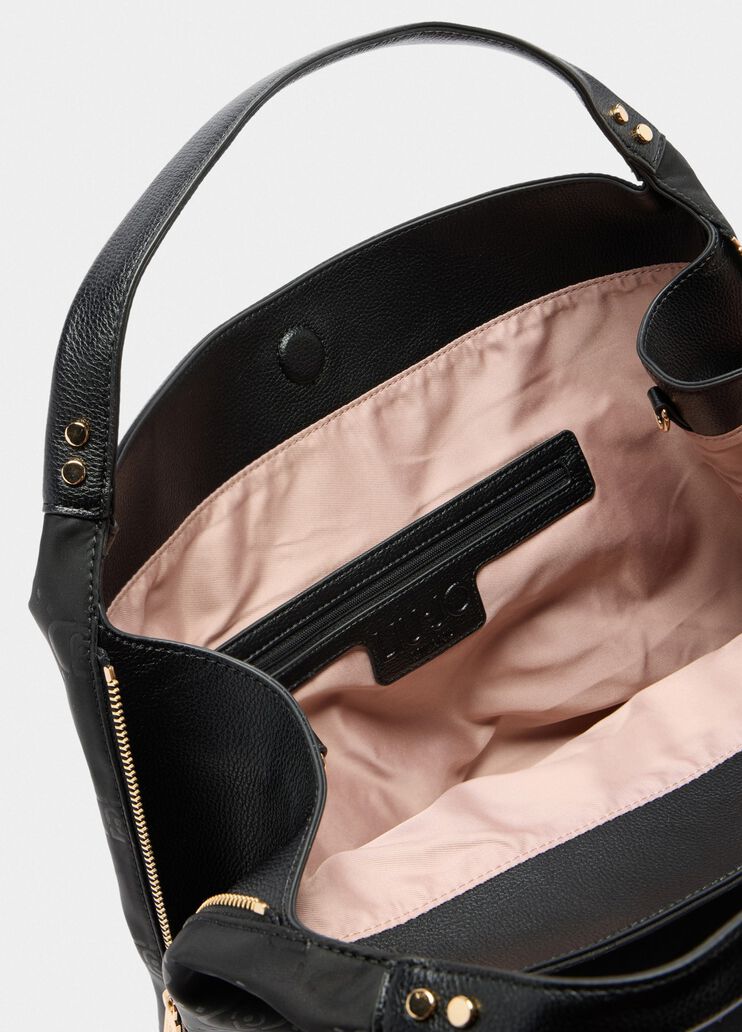 Large nylon hobo bag black Liu Jo - large image number 6