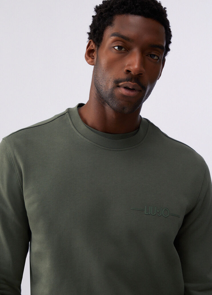 Sweatshirt with logo thyme green Liu Jo - medium