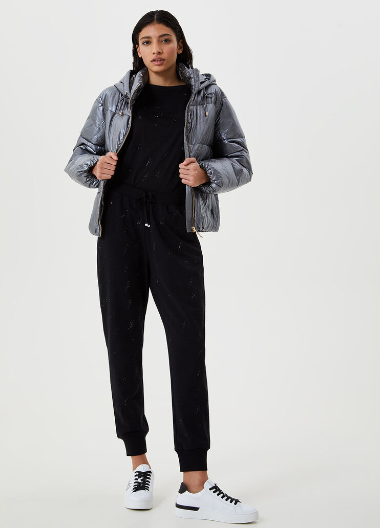 Padded metallic jacket Dark Grey Liu Jo - large image number 3