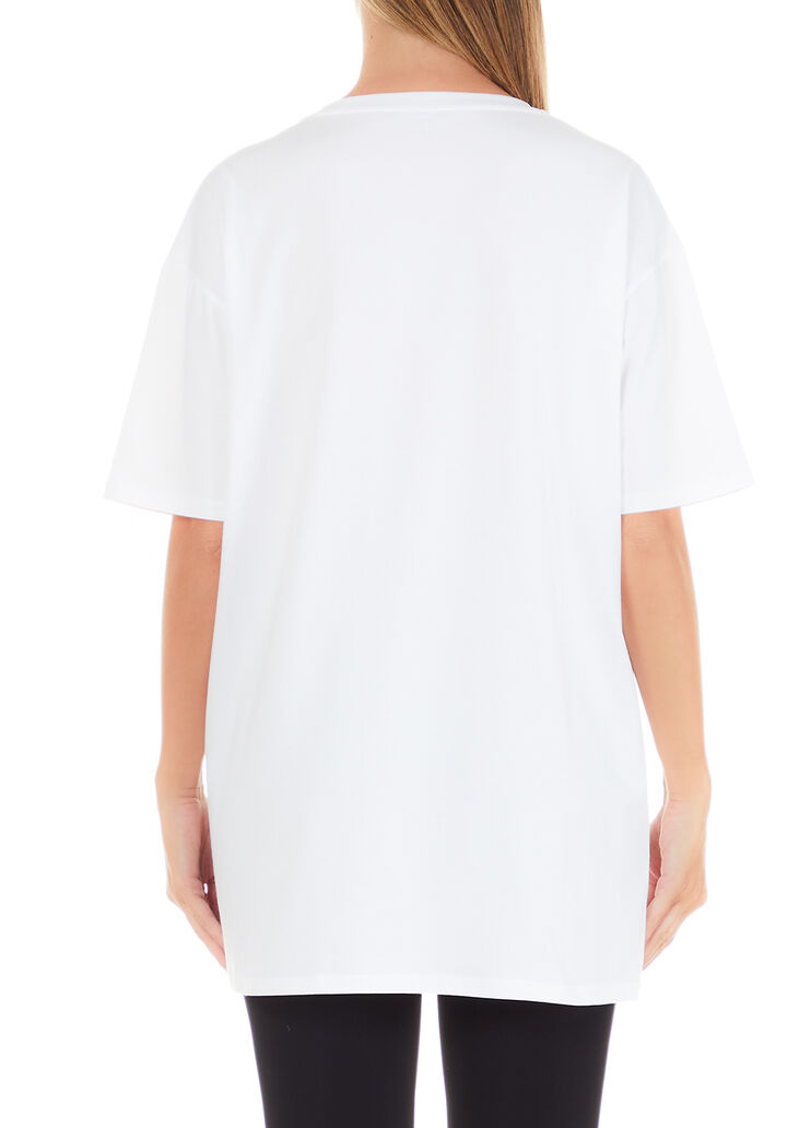 Футболка силуэта oversize с принтом и стразами белый/good vibes Liu Jo - large image number 1