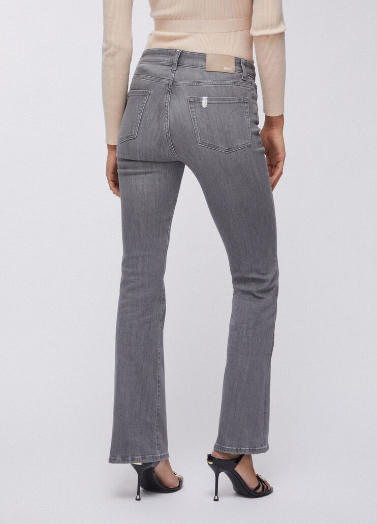 Jean bootcut taille haute denim gris Liu Jo - large image number 1