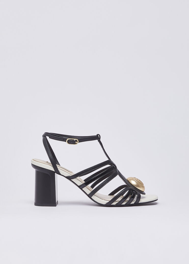 Leather sandals with wide heel black Liu Jo - medium