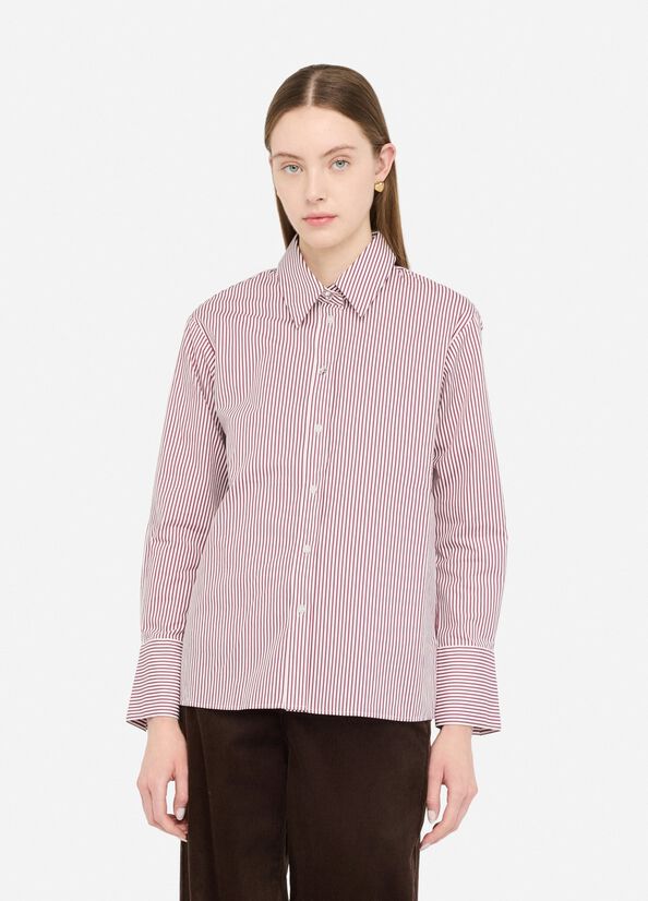 Camisa de algodón a rayas con top blanco Liu Jo - medium