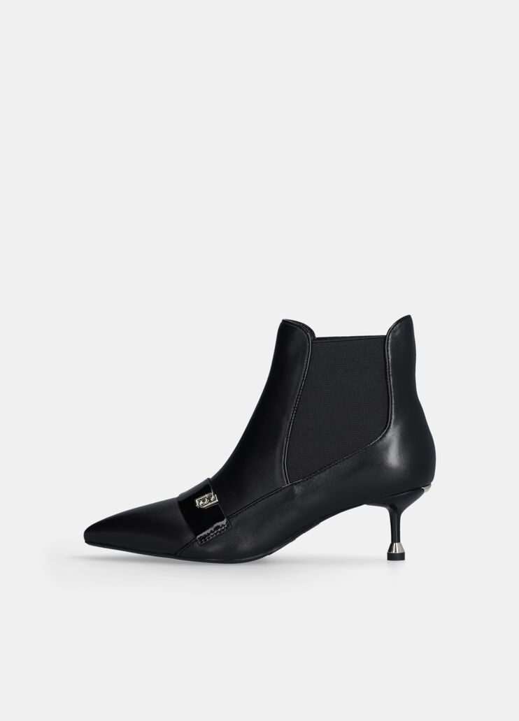 Stiefelette aus Leder mit niedrigem Absatz Schwarz Liu Jo - large image number 5