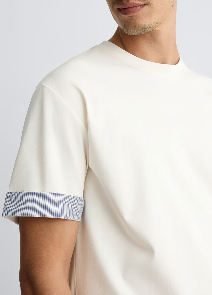T-shirt with poplin details white Liu Jo - medium T-shirt with poplin details white Liu Jo - medium