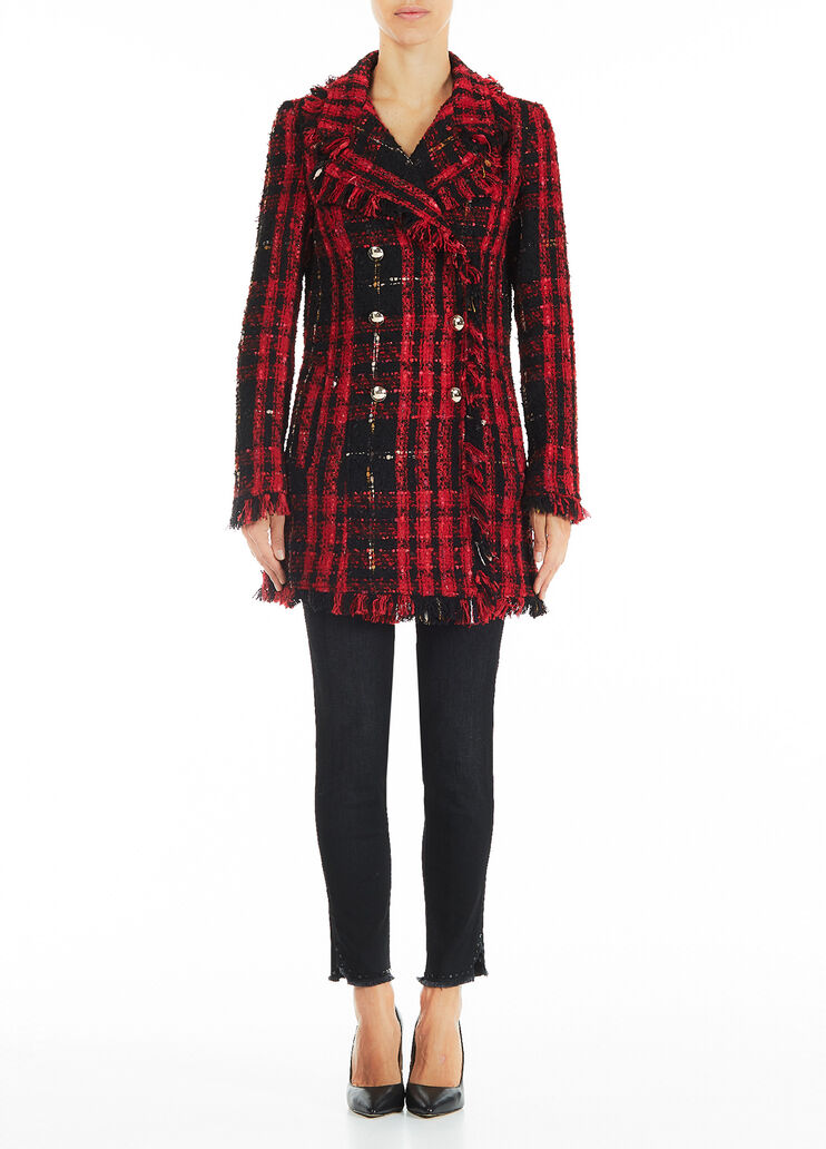 Check bouclé coat  red/black Liu Jo - large image number 0 Check bouclé coat  red/black Liu Jo - large image number 0