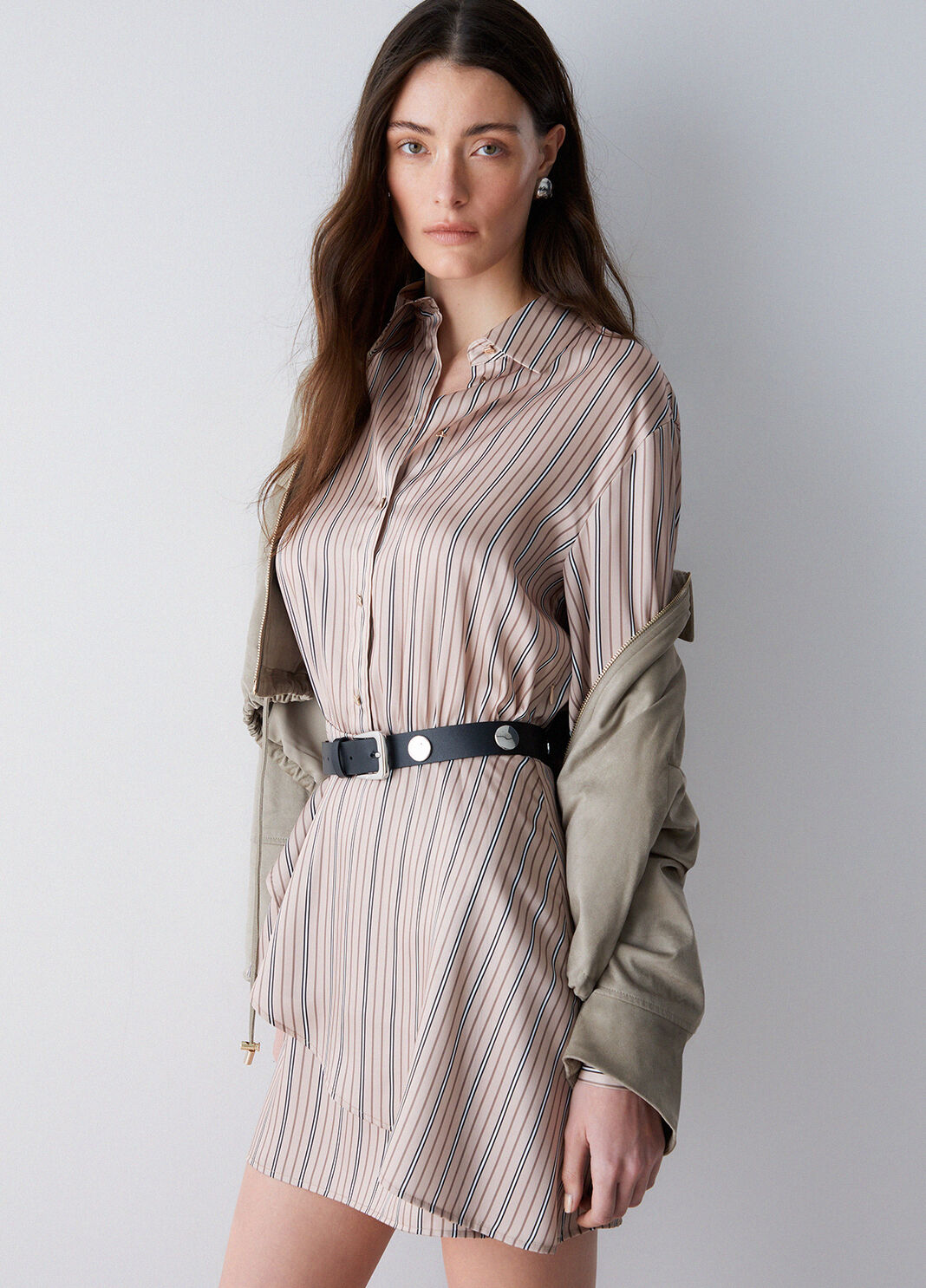 Kurzes Kleid mit Streifen Beige Liu Jo - large image number 2