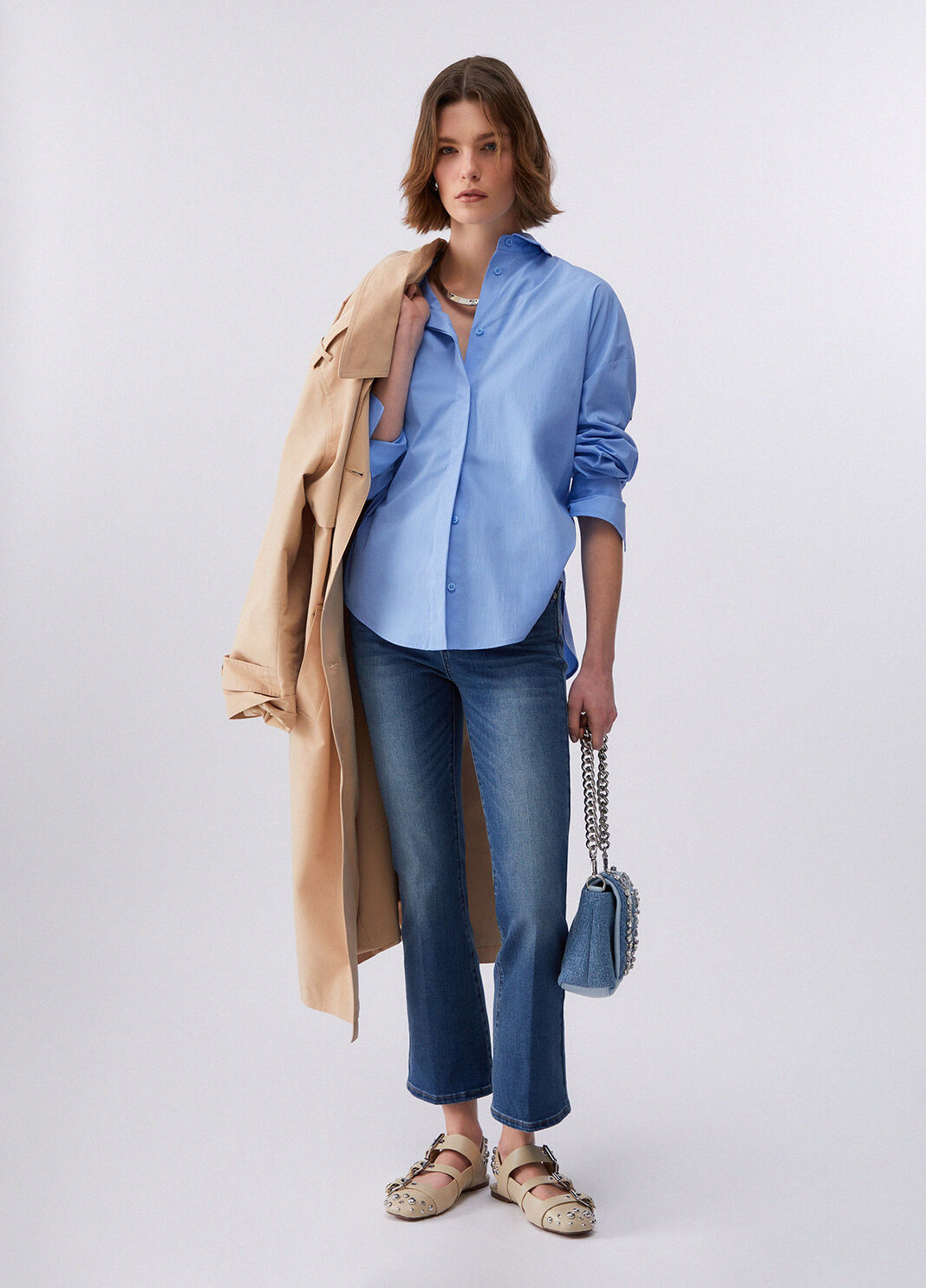 Poplin shirt with studs light blue Liu Jo - large image number 5