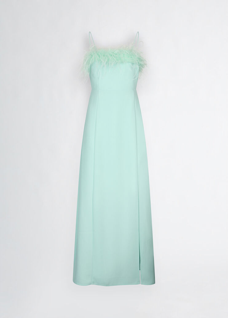 Elegant aqua green dress with feathers mint Liu Jo - large image number 6 Elegant aqua green dress with feathers mint Liu Jo - large image number 6