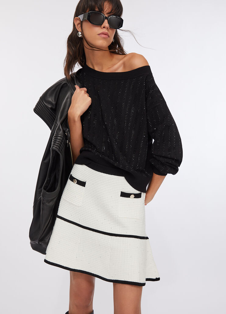 Pullover mit Strass Schwarz/Strass Liu Jo - medium