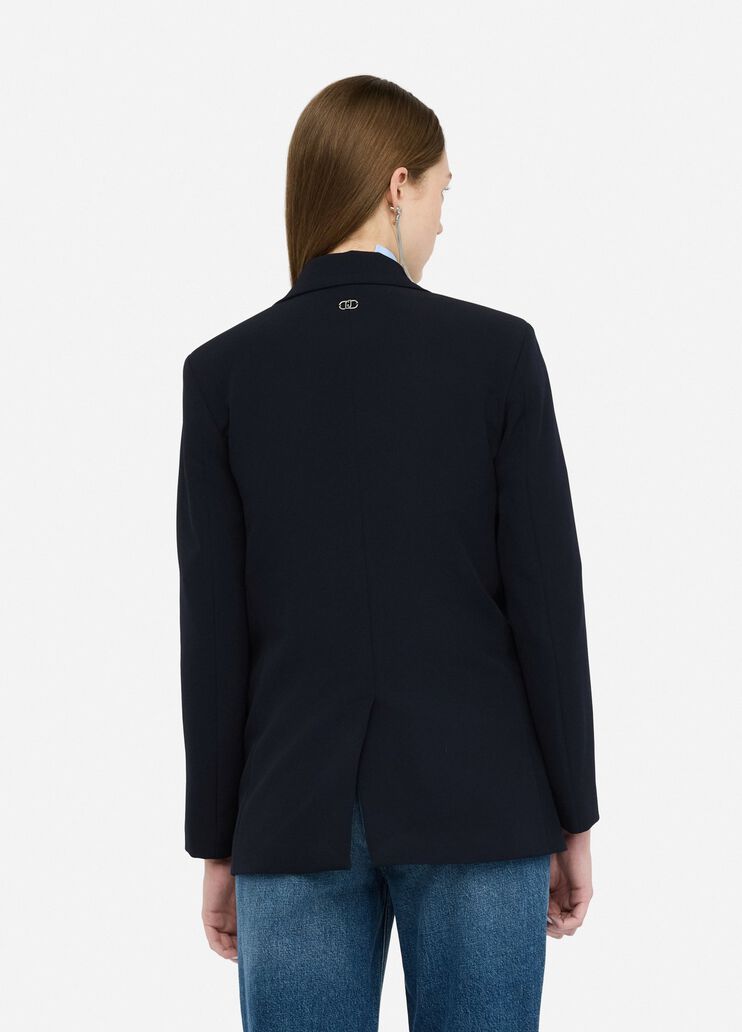 Long jacket with bejewelled embroidery navy blue Liu Jo - large image number 1 Long jacket with bejewelled embroidery navy blue Liu Jo - large image number 1