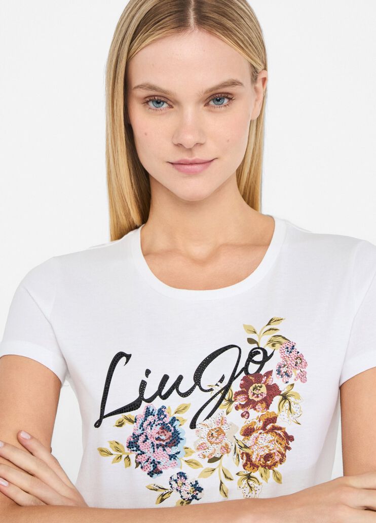 Liu Jo Better T-shirt white/floral Liu Jo - medium Liu Jo Better T-shirt white/floral Liu Jo - medium