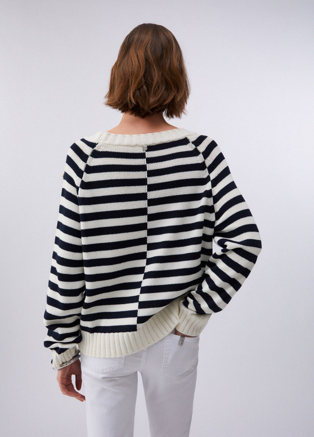 Jumper with jewel embroidery white/blue Liu Jo - large image number 1