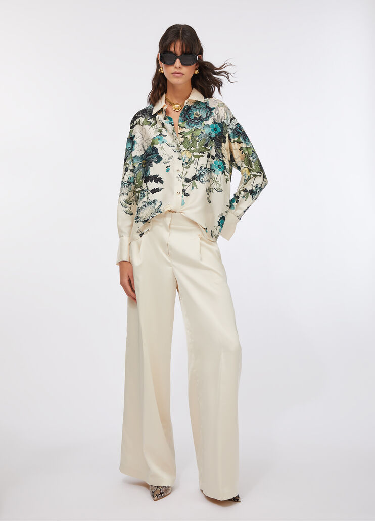 Satin palazzo trousers ivory Liu Jo - large image number 5