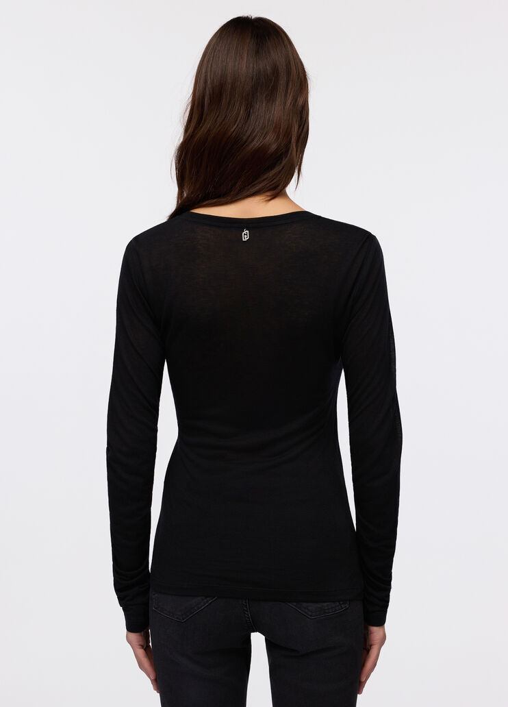 Wool and modal t-shirt black Liu Jo - large image number 1