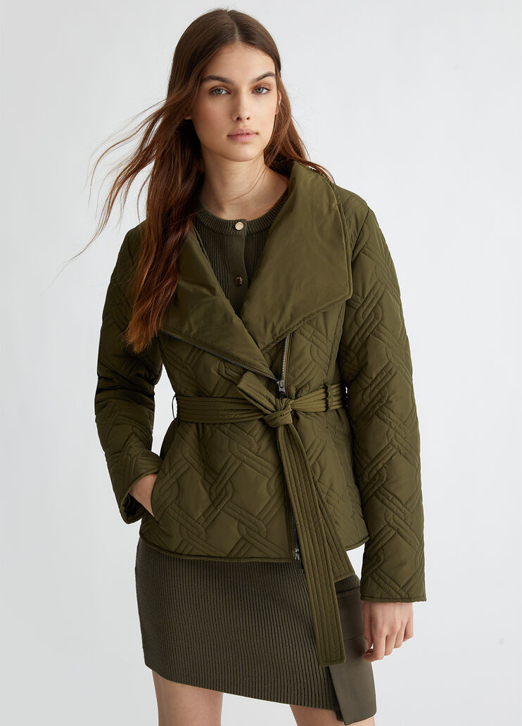 Quilted padded jacket colour khaki green | Liu Jo