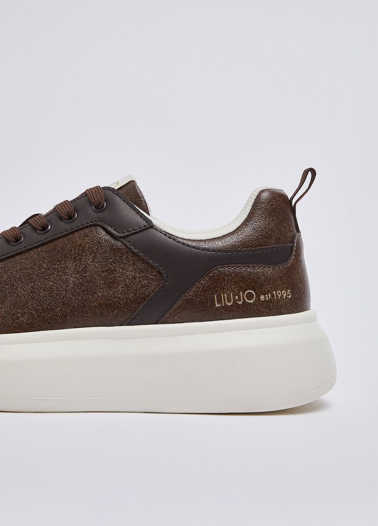 Plateau-Sneaker mit Crackle-Effekt braun Liu Jo - medium