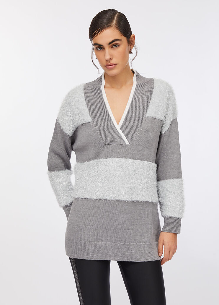 Lurex® wool sweater light grey Liu Jo - large image number 0