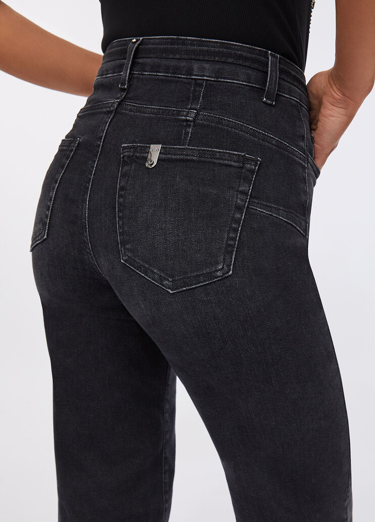 Flared jeans with belt black denim Liu Jo - large image number 3