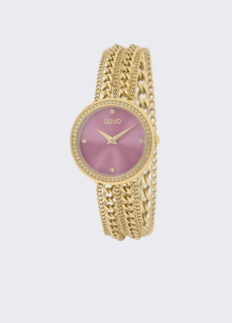 Steel multi-strand watch pink Liu Jo - medium Steel multi-strand watch pink Liu Jo - medium