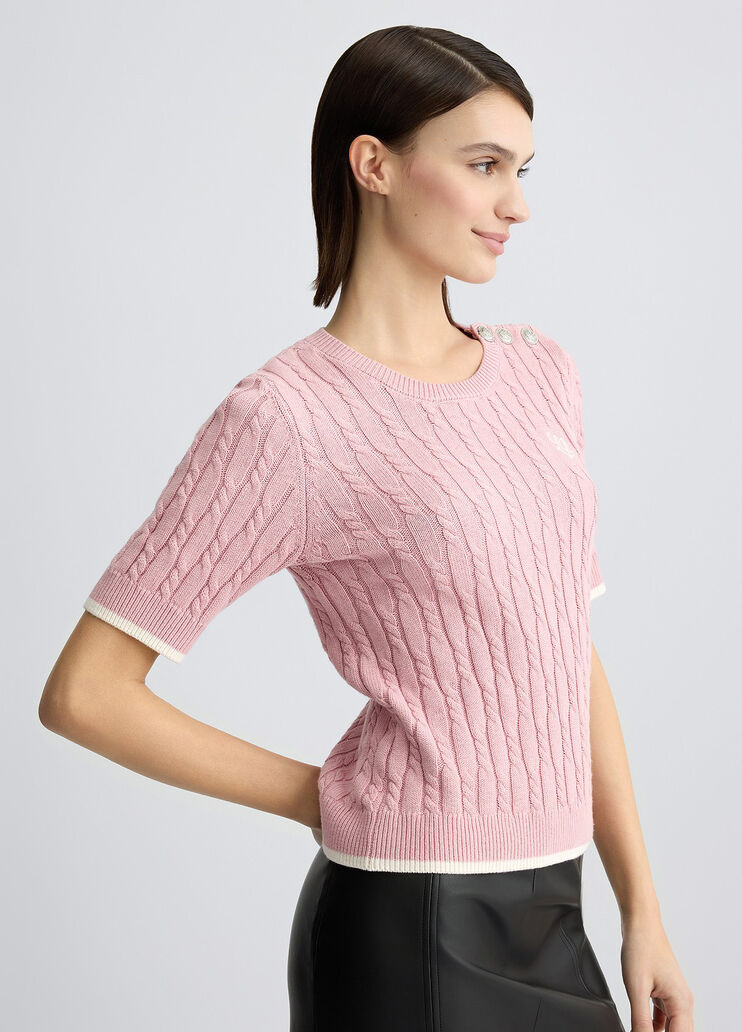 Knit T-shirt pink Liu Jo - large image number 3 Knit T-shirt pink Liu Jo - large image number 3