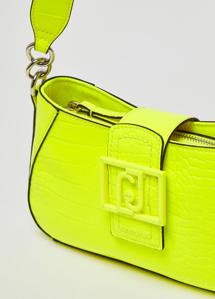 Сумка на плечо с тиснением под крокодила флуоресцентный жёлтый Liu Jo - large image number 4