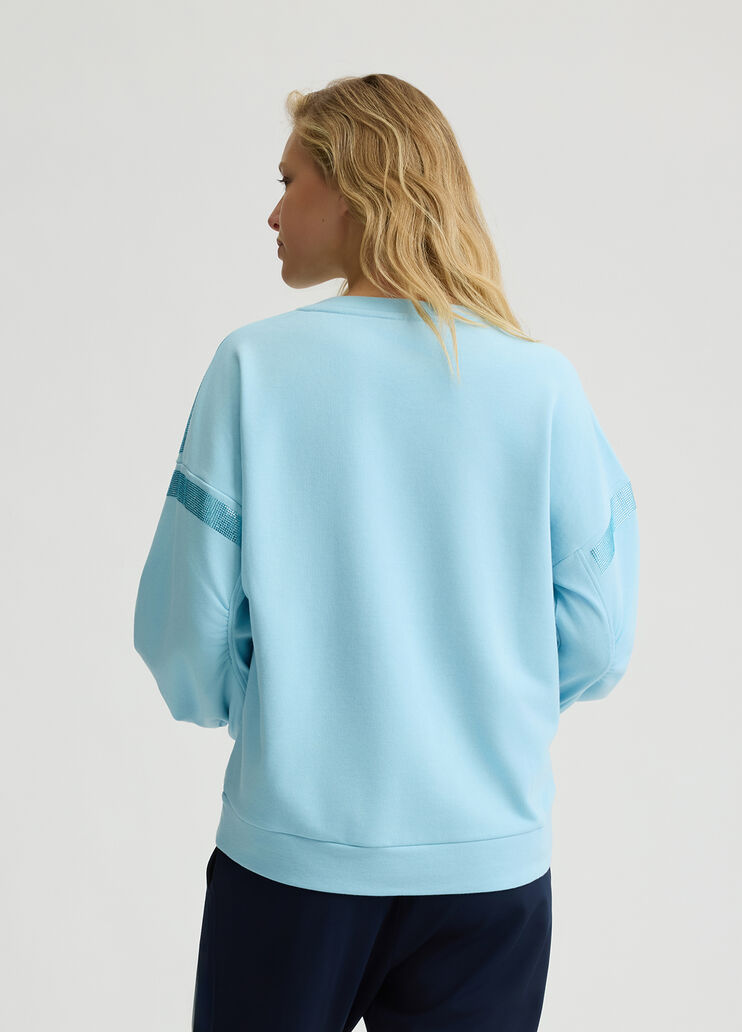 Sweatshirt with rhinestones blue Liu Jo - large image number 1 Sweatshirt with rhinestones blue Liu Jo - large image number 1