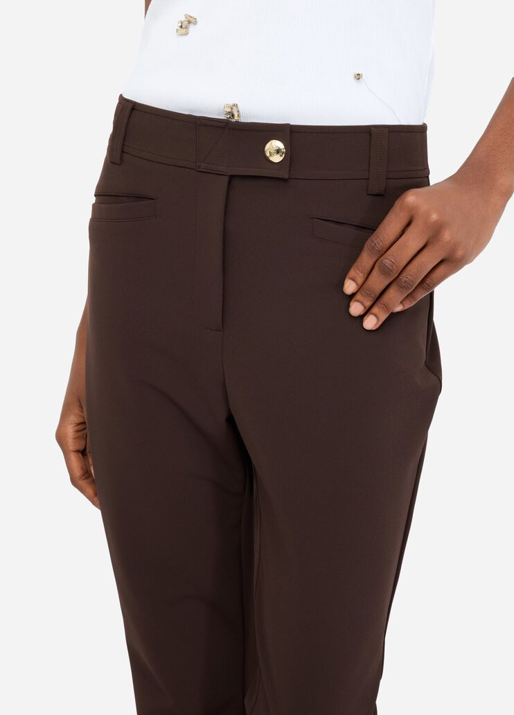 Pantalon évasé à taille haute chocolat Liu Jo - large image number 2