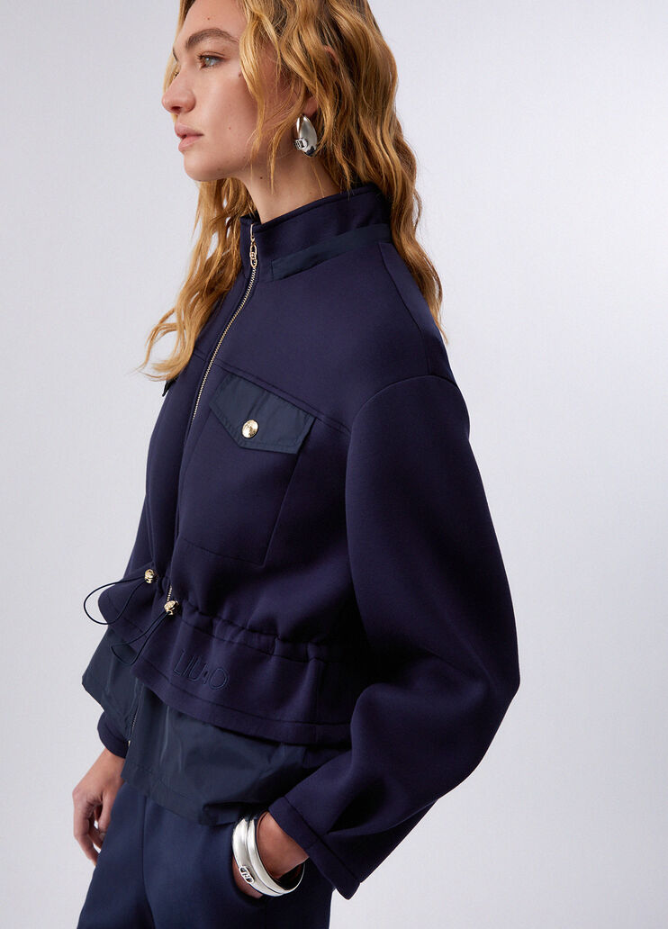 Veste &agrave; capuche bleu fonc&eacute; Liu Jo - large image number 4
