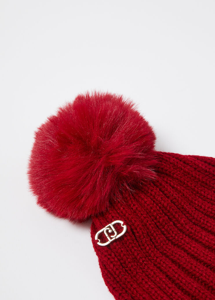 Sciarpa con pon pon rosso Liu Jo - large image number 4