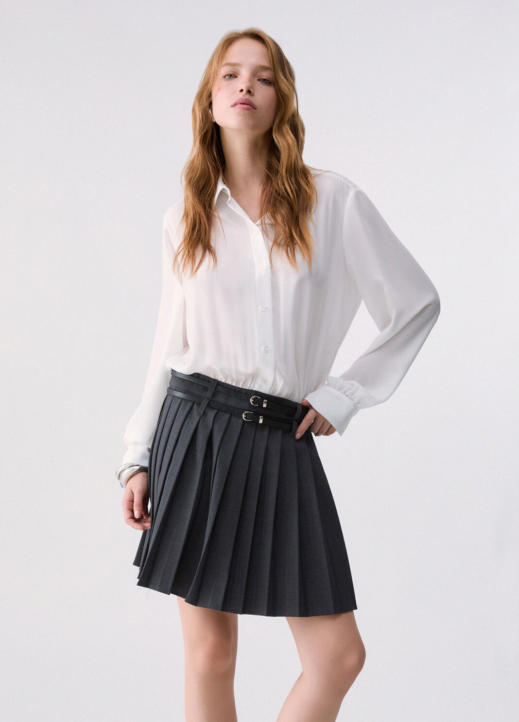 Short dress with flannel skirt dark grey Liu Jo - large image number 0