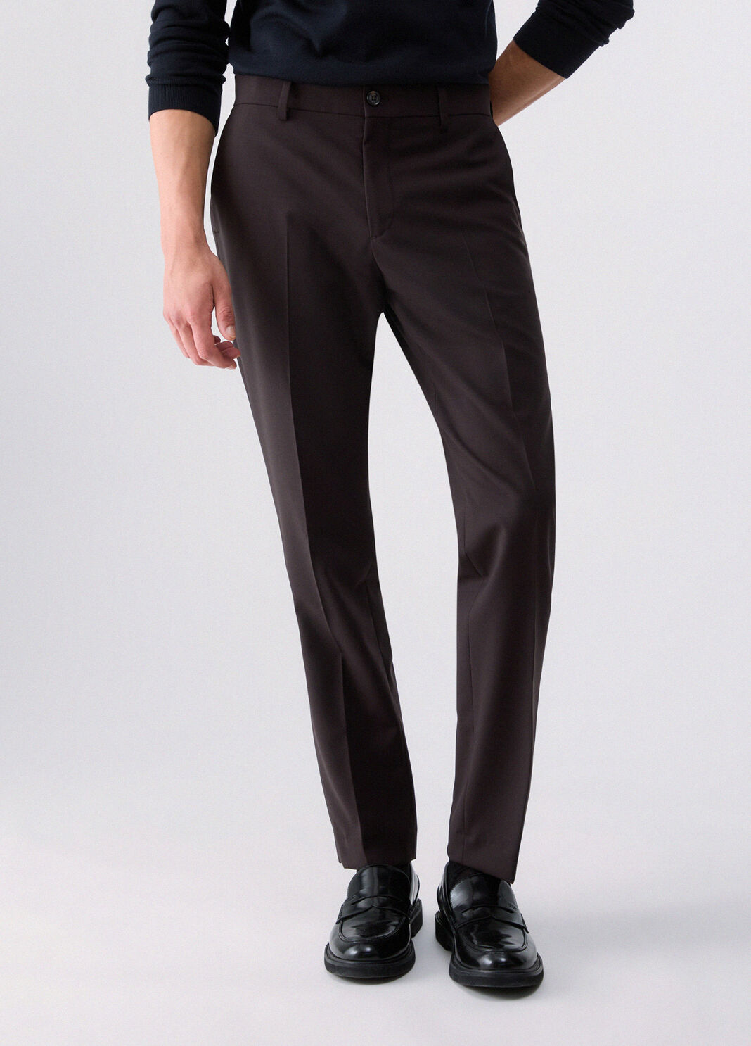Chino trousers in a wool blend brown Liu Jo - large image number 0